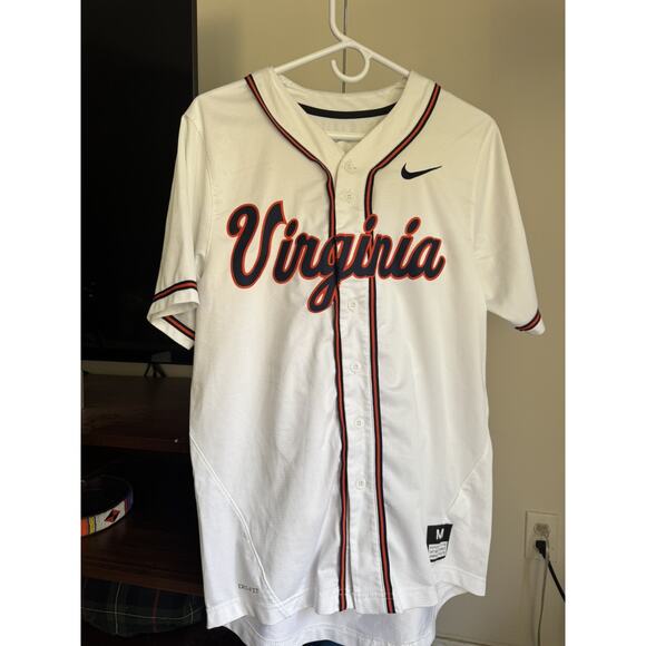 VTG Nike BLANK WHITE AWAY Virginia UVA Hokies Baseball Softball Jersey 2XL XXL - Picture 4 of 7
